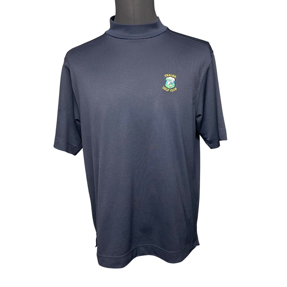 Callaway Golf Shirt Men M Navy Mock Neck Tralee Golf Club Embroidery Performance